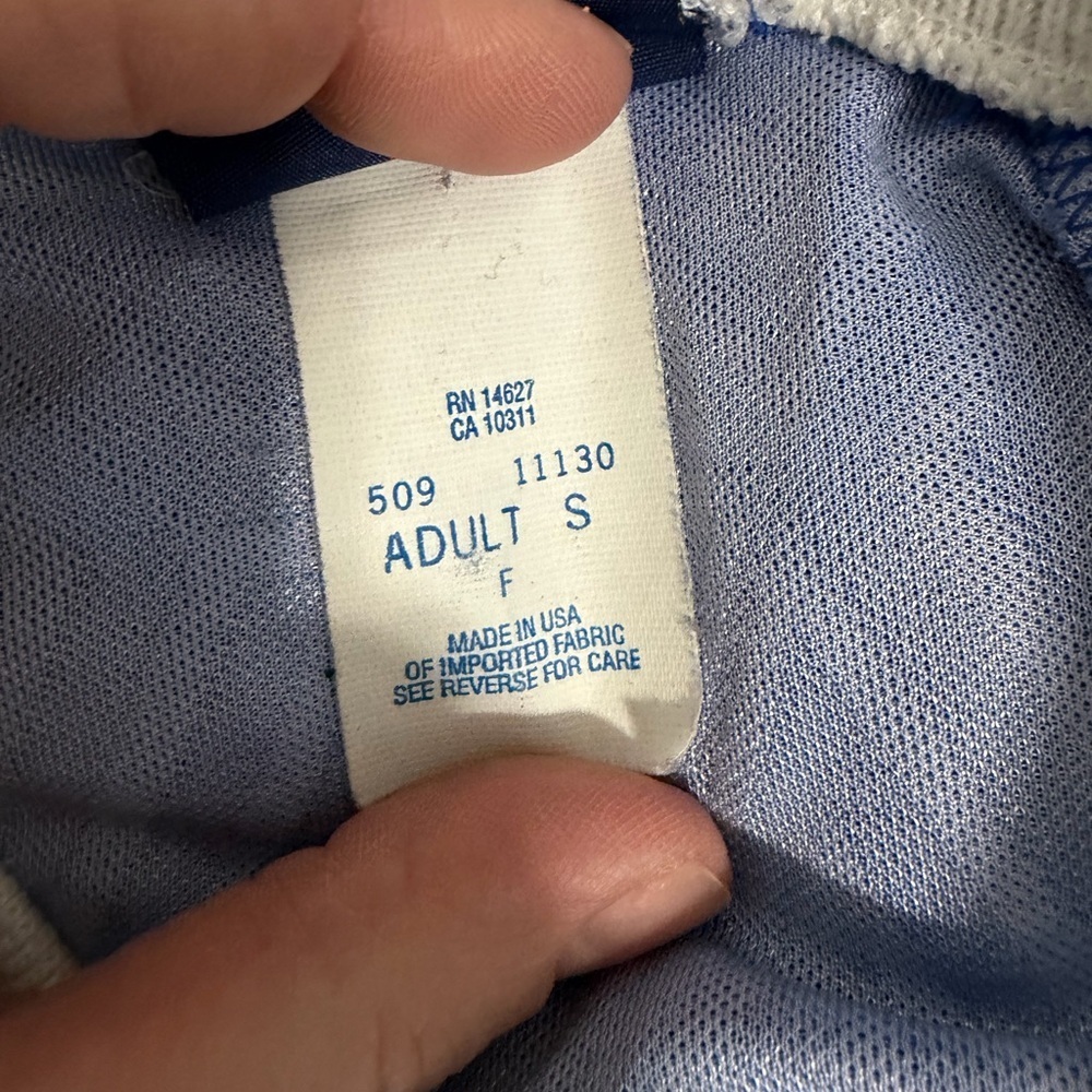 VTG 90s Umbro blue and white striped soccer jersey #13 Small. - Picture 8 of 9